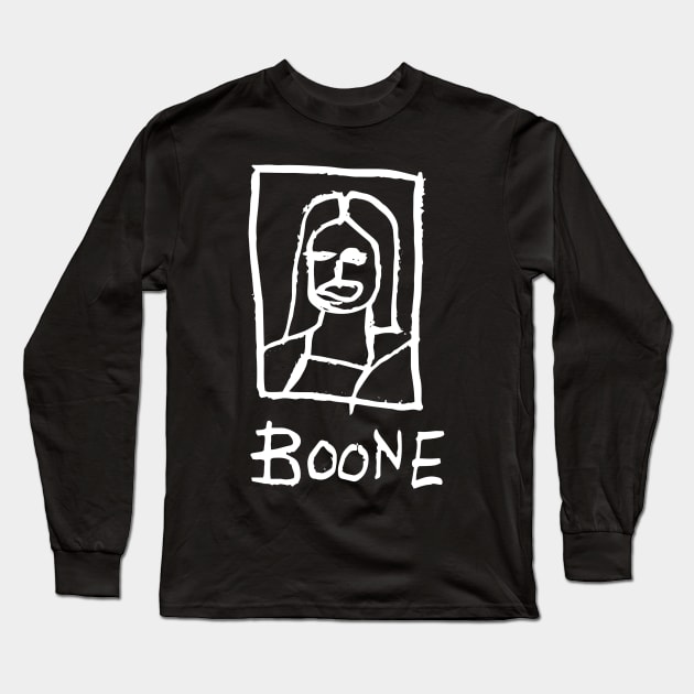 Mona Lisa Boone White Long Sleeve T-Shirt by Mijumi Doodles